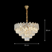 Křišťálový lustr WINDSOR Nobile 5xE14, Průměr 39cm, Lesklý zlatý, Nastavitelná výška