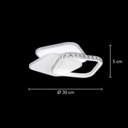 LED křišťálový lustr ANASTASIA 39W, Průměr 30cm, Studené/Teplé/Neutrální světlo, Bílá