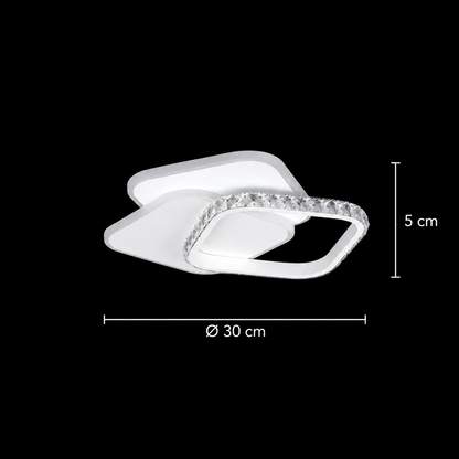 LED křišťálový lustr ANASTASIA 39W, Průměr 30cm, Studené/Teplé/Neutrální světlo, Bílá