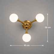 Aplica LED Decorativa ELEKTRA, 40x28cm, 3xG9, Metal si Sticla, Auriu