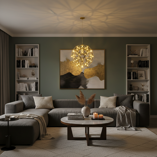 Moderní LED WELD Lustr Magno, 18W, Teplé světlo 3000K, Průměr 50cm, Nastavitelná výška, Lesklý chrom