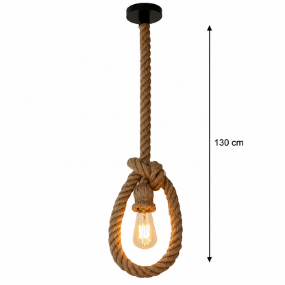 Vintage lustr LV103/130, 1xE27, Rustikální, Struna a kov, 130 cm, Černá podpěra