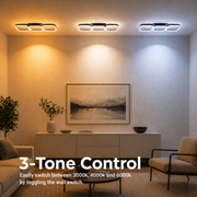 LED lustr VERTEX 34W, 3 čtvercové, lineární, studené/teplé/neutrální světlo, černý