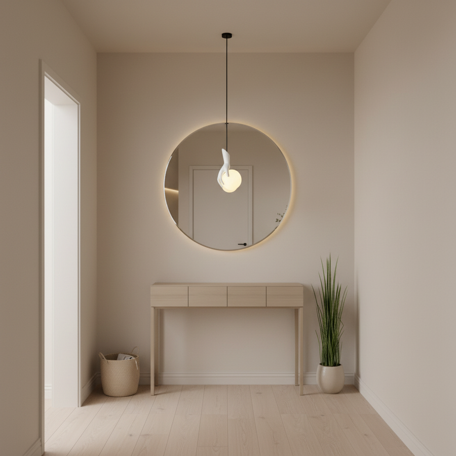 Aplica LED Decorativa MANOS, 13x120cm, 1xE27, Sticla si Resina, Alb
