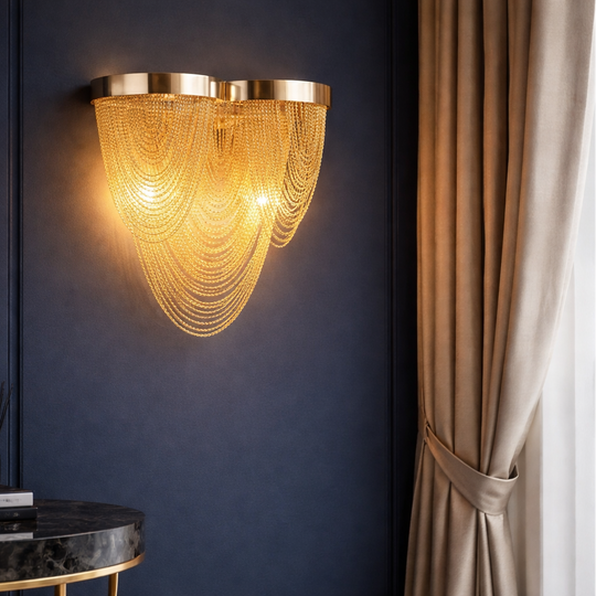 Nástěnné svítidlo Aurora, 2xE14, Průměr 23 cm, Zlatá, Kov Vnitřní nástěnná svítidla Výchozí název Alessandro Design