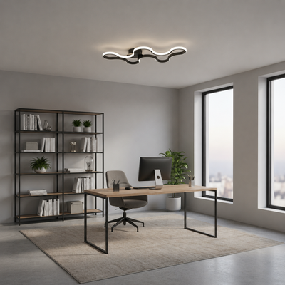 LED lustr s dálkovým ovládáním ORMS Eleganza, 3000K/4000K/6000K, 56W, kov a plast, černá