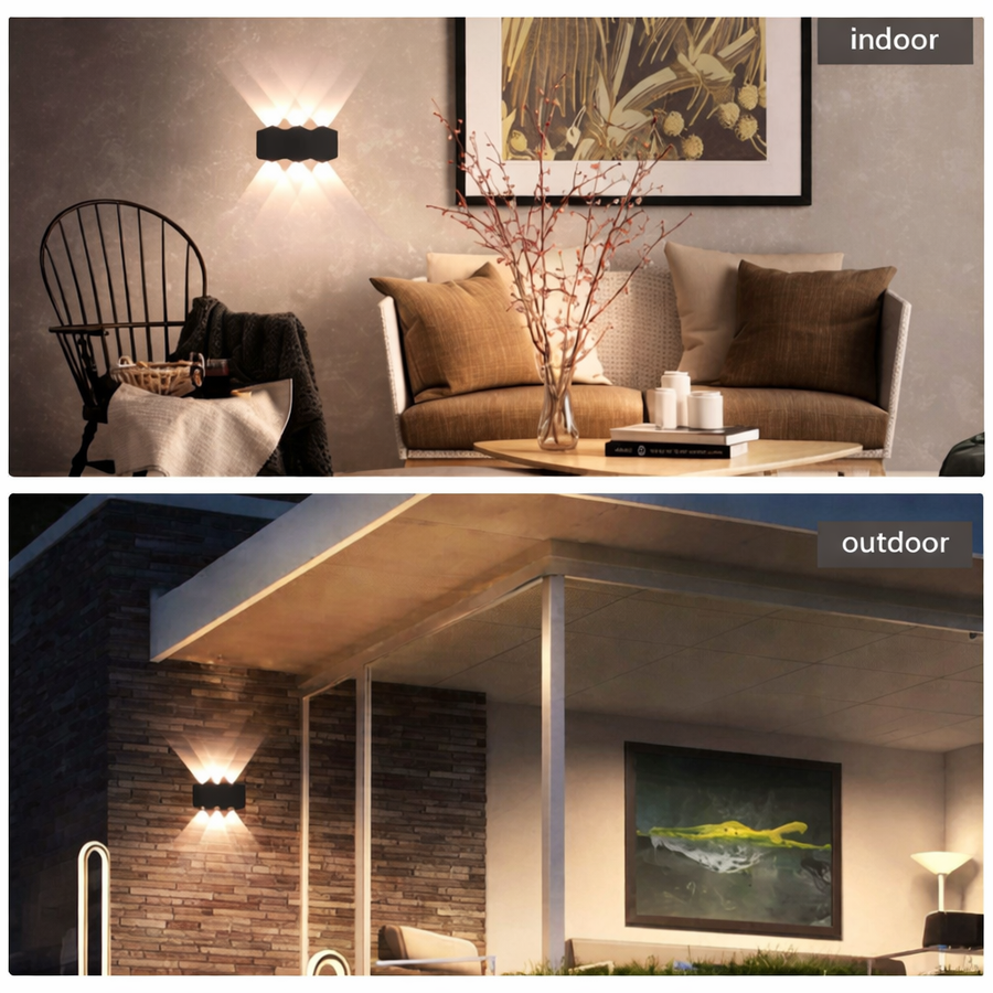 Vnější nástěnné LED svítidlo Ellis, 6W, 6 světelných zdrojů, teplé světlo, černá