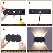 Vnější nástěnné LED svítidlo Ellis, 6W, 6 světelných zdrojů, teplé světlo, černá