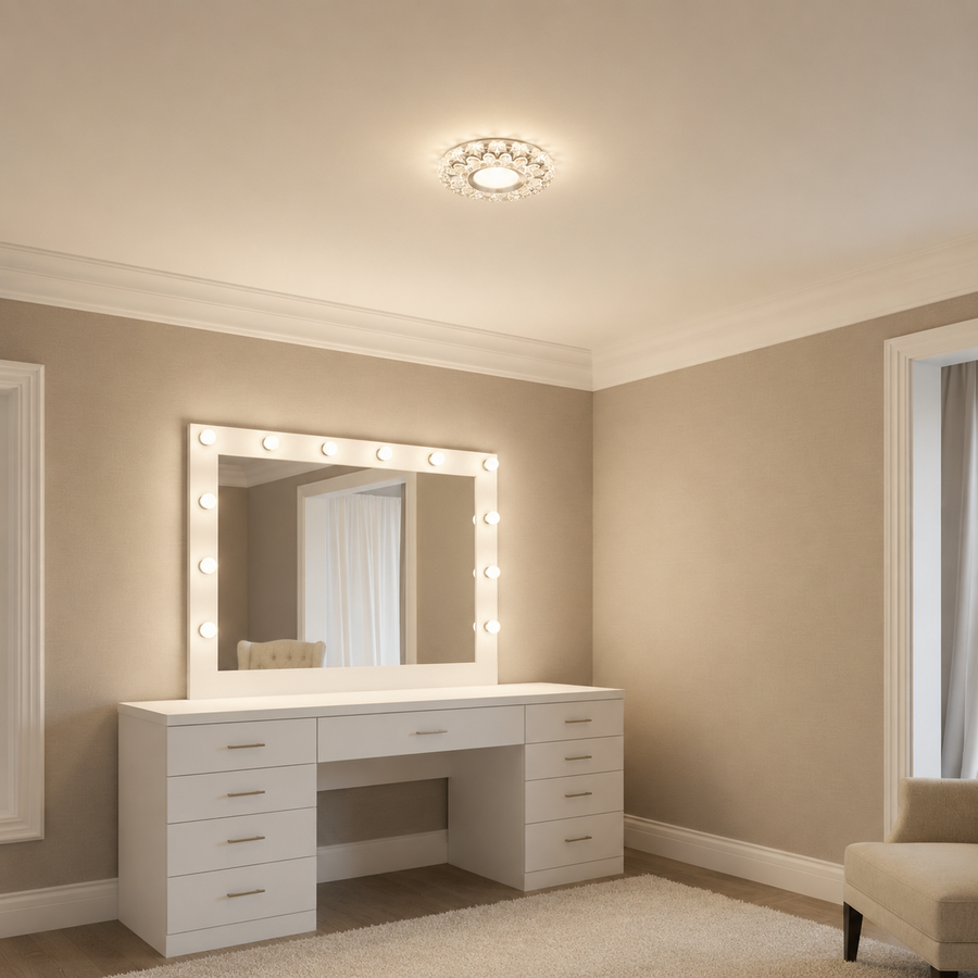 ORBITA LED Spot, 5W, kulaté, studené světlo + RGB, bílá, pryskyřice a sklo LED Spot Výchozí název Alessandro Design
