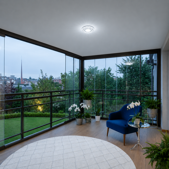 ORBITA LED Spot, 5W, kulaté, studené světlo + RGB, bílá, pryskyřice a sklo LED Spot Výchozí název Alessandro Design