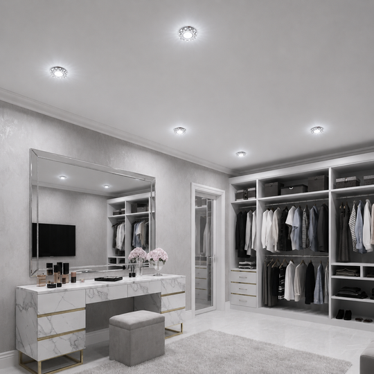 ORBITA LED Spot, 5W, kulaté, studené světlo + RGB, bílá, pryskyřice a sklo LED Spot Výchozí název Alessandro Design