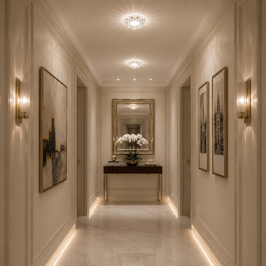 ORBITA LED Spot, 5W, kulaté, studené světlo + RGB, bílá, pryskyřice a sklo LED Spot Výchozí název Alessandro Design