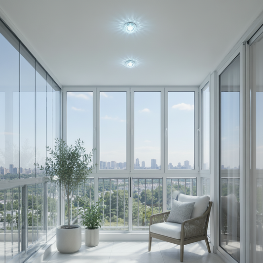 Spot LED ORBITA, 5W, Rotund, Lumina Rece + RGB, Alb, Rasina si Sticla