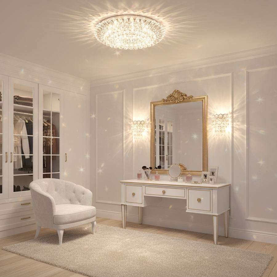 LED Spot ORBITA, 5W, kulatá, studené světlo + RGB, bílá, pryskyřice a sklo