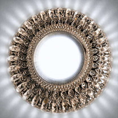 Spot LED ORBITA, 5W, Rotund, Lumina Rece / Calda, Bronz Antichizat, Rasina si Sticla