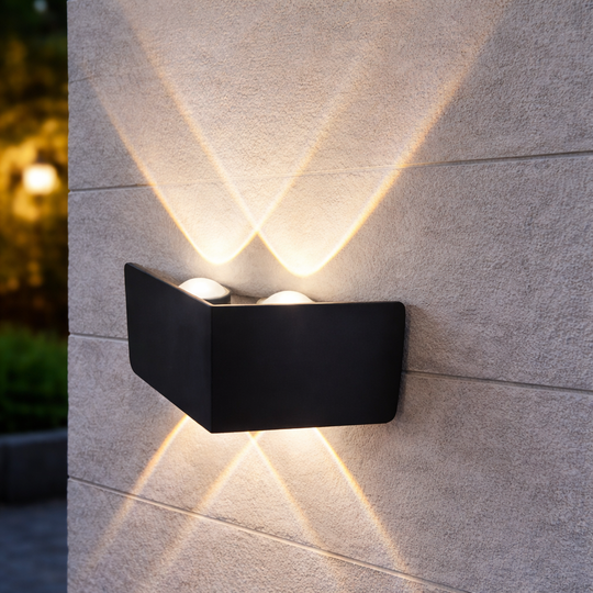 AX230 LED nástěnné světlo, venkovní, 4 zdroje, 4W, černá, 3000K Venkovní nástěnná světla Výchozí název Alessandro Design