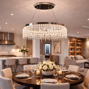 LED lustr CC41003/500CH, Průměr 50 cm, Výška 120 cm, IP20, Studené/Neutrální/Teplé světlo, Stmívatelné, Stříbrný, Křišťál, Ocel