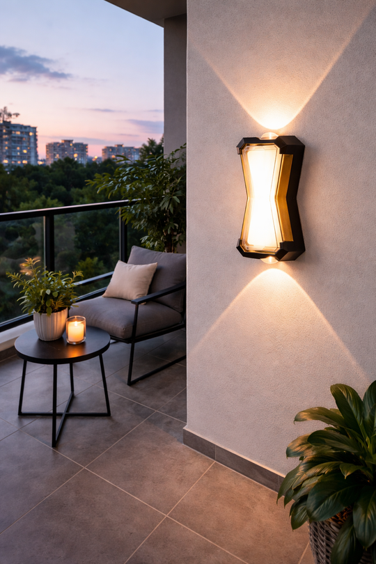 AX216 Venkovní a vnitřní nástěnné LED svítidlo, 2 zdroje x 10W, kovové, černé, 3000K Venkovní nástěnná světla Výchozí název Alessandro Design