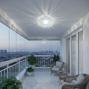 Spot LED ORBITA, 5W, Rotund, Lumina Rece + RGB, Alb, Rasina si Sticla