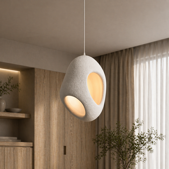 Moderní lustr FOAMER Nobile, 37 cm, zavěšený, 1 X E27, bílý, kov a pěna, nastavitelná výška Moderní lustry Výchozí název Alessandro Design