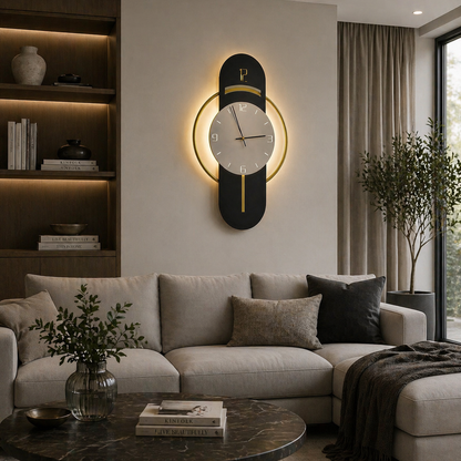Dekorativní nástěnné svítidlo LED BIZZ 58x36 cm Studené/Neutrální/Teplé světlo Black Gold