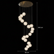 MILLE křišťálový lustr, 18xG9, průměr 60 cm x výška 340 cm, křišťál a kov, zlato