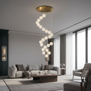 MILLE křišťálový lustr, 25xG9, průměr 60 cm x výška 340 cm, křišťál a kov, zlato