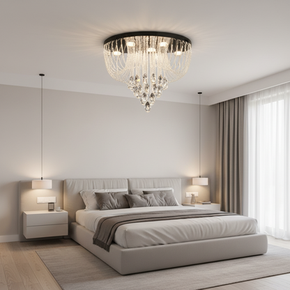 Crystal MAGE Nobile LED lustr, 22W, teplé/neutrální/studené světlo, průměr 40cm, lesklý chrom