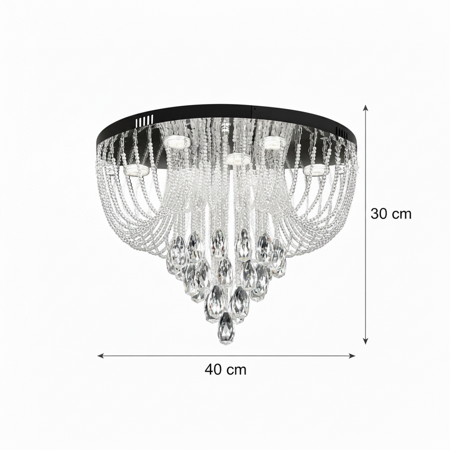 Crystal MAGE Nobile LED lustr, 22W, teplé/neutrální/studené světlo, průměr 40cm, lesklý chrom