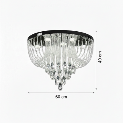 MAGE Crystal LED lustr Eleganza, 26W, teplé/neutrální/studené světlo, průměr 50cm, lesklý chrom