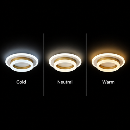 LED lustr SOLENA ROTONDA 21W, Průměr 25cm, Studené/Teplé/Neutrální světlo, Zlatá bílá