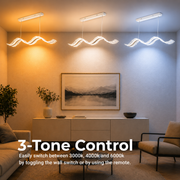 LED lustr s dálkovým ovládáním, závěsný AMI 63W, lineární, studené/teplé/neutrální světlo, bílý, nastavitelná výška