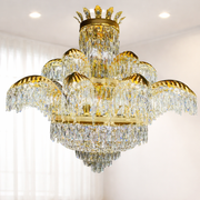Křišťálový lustr Regalis 11x E14, průměr 85 cm, lesklé zlato, nastavitelná výška, kov a křišťál