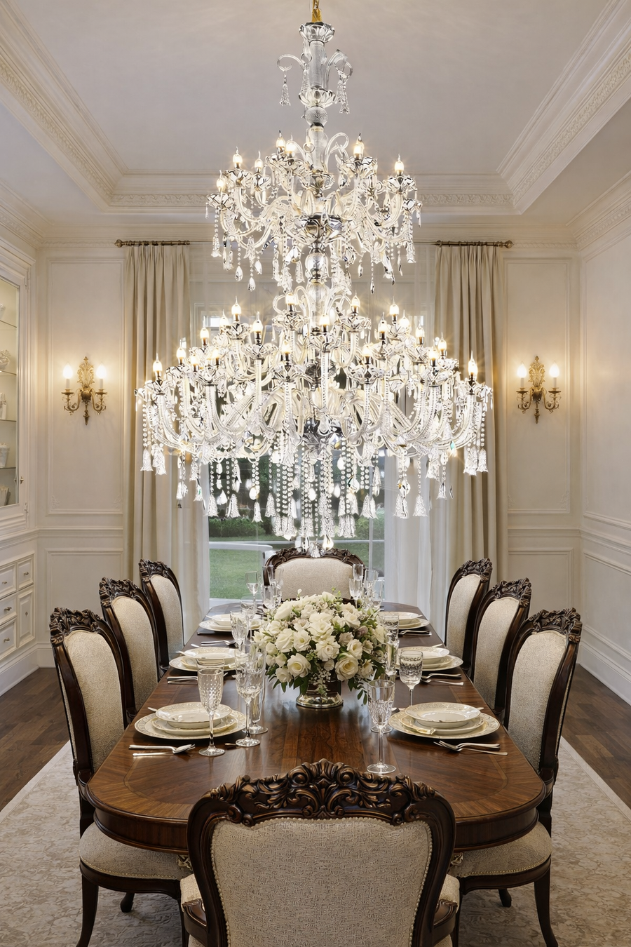Křišťálový lustr CC8043/600H1800GD, Průměr 60 cm, Výška 180 cm, Lesklý zlatý, Nastavitelná výška, Elegantní design