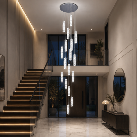 LED křišťálový lustr 82W 3000K4000K6000K Amiri Průměr 40cm x Výška 300cm