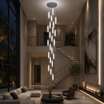 LED křišťálový lustr 82W 3000K4000K6000K Amiri Průměr 40cm x Výška 300cm