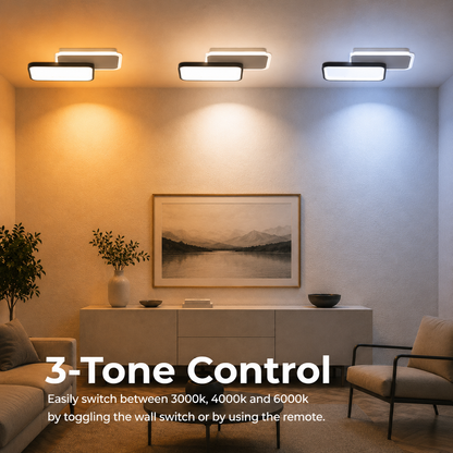 LED lustr s dálkovým ovládáním CAROLINA 50W, 2 Elements, Studené/Teplé/Neutrální světlo, Stmívatelné, Černá