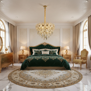 Candelabru Cristal FLEUR Nobile 5xE14, Diametru 40cm, Inaltime 30cm, Auriu Lucios, Inaltime Reglabila, Design Elegant