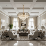 Candelabru Cristal AURUM Regalis 22xE14, Diametru 80cm, Inaltime 55cm, Auriu Lucios, Inaltime Reglabila, Design Elegant