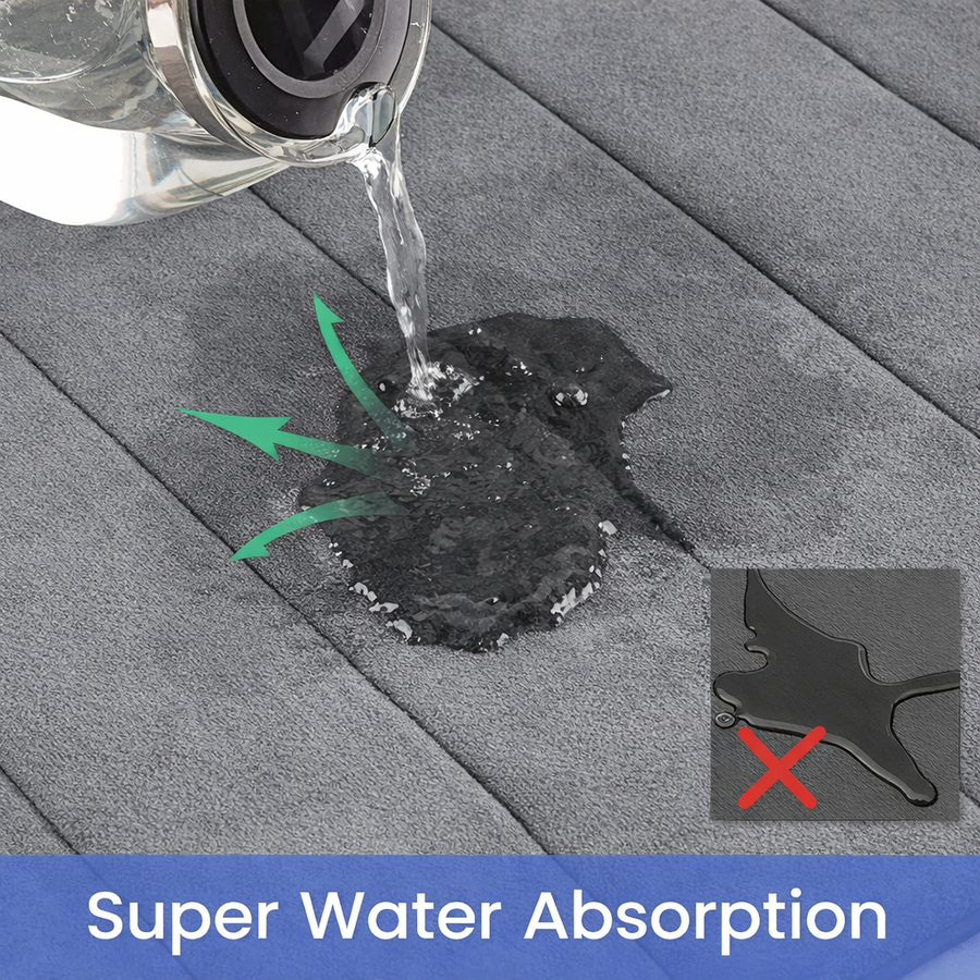 Sada 3 koupelnových předložek, 50x40 cm, modrá, protiskluzová