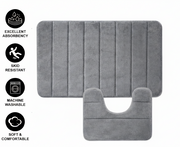 Sada 3 koupelnových předložek, 50x40 cm, modrá, protiskluzová