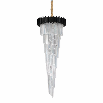Křišťálový lustr CC110/600x1800, 28xE14, průměr 60 cm, výška 180 cm, chrom a stříbro, nastavitelná výška, elegantní design