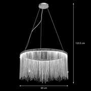 Závěsný LED lustr s dálkovým ovládáním ILLUMINA MAGNUS, 38W, Studené/Teplé/Neutrální světlo, Stmívatelný, Stříbrný