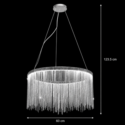 Závěsný LED lustr s dálkovým ovládáním ILLUMINA MAGNUS, 38W, Studené/Teplé/Neutrální světlo, Stmívatelný, Stříbrný