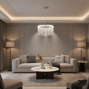Závěsný LED lustr s dálkovým ovládáním ILLUMINA MAGNUS, 38W, Studené/Teplé/Neutrální světlo, Stmívatelný, Stříbrný