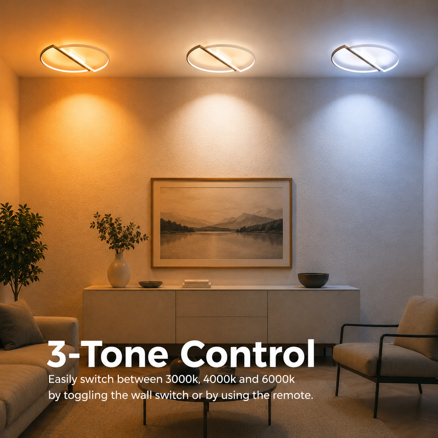LED lustr s dálkovým ovládáním VECTOR ARCUS 52W, 2 Elements, Studené/Teplé/Neutrální světlo, Stmívatelné, Černá Bílá, Kov