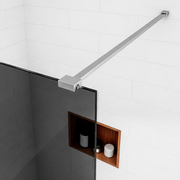 Paravan duș Walk-In 100x195 cm, sticlă securizată 8 mm, gri, profil metalic rezistent