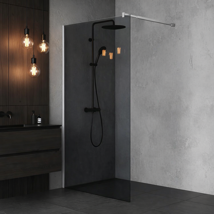 Paravan duș Walk-In 100x195 cm, sticlă securizată 8 mm, gri, profil metalic rezistent