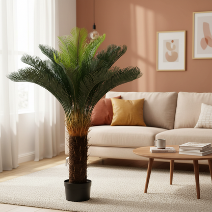 Decorațiune Palmier, Plastic, 36 frunze, 115 cm, Verde
