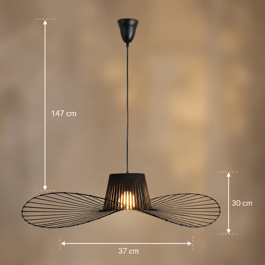 Lustr závěsný ELIAS 35cm, 1x E27, kov, černý